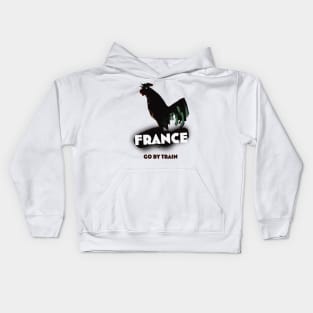 France cockerel "Go By Train" Kids Hoodie